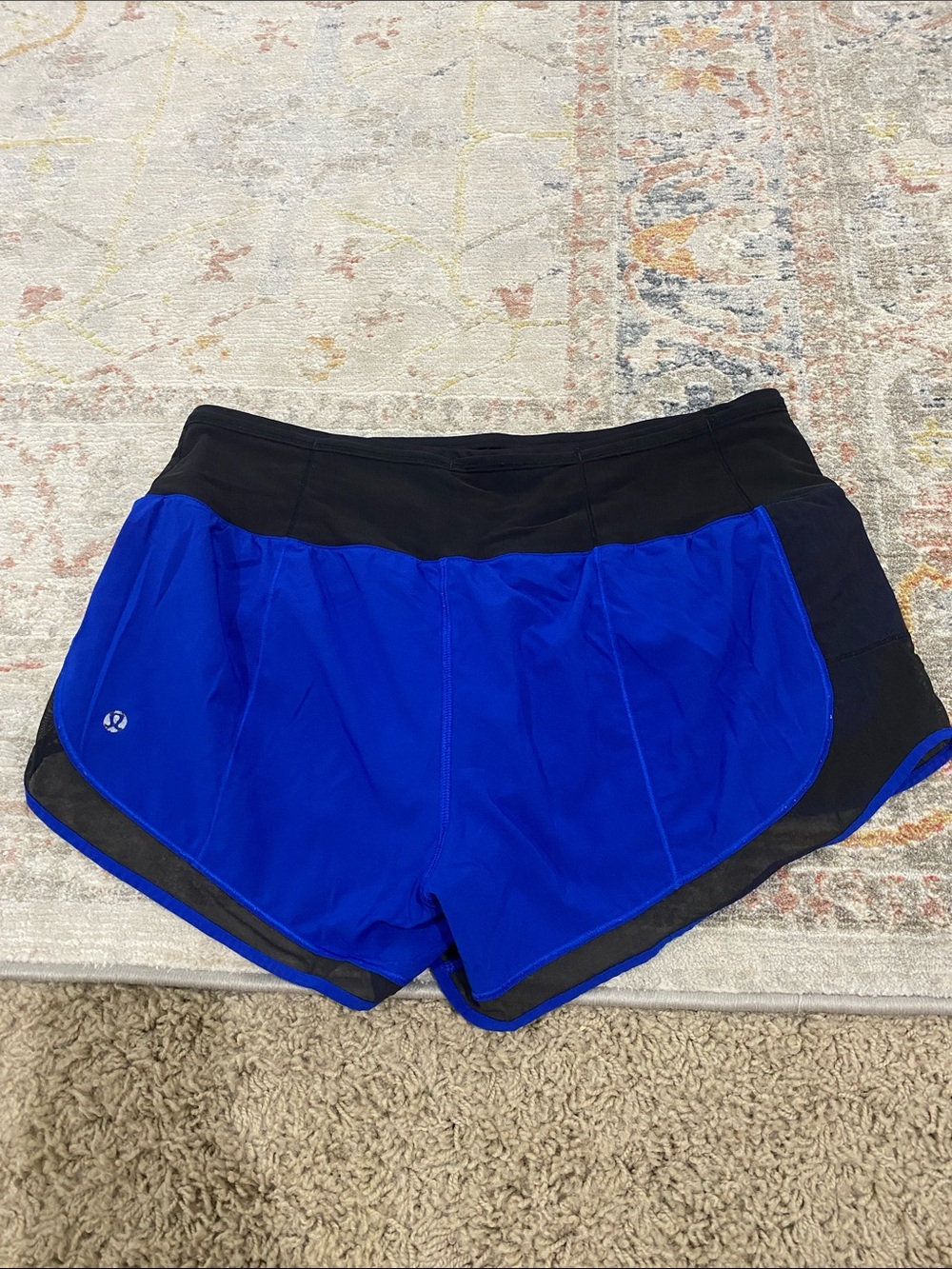 lululemon athletica Blue and Black Women's Athletic Shorts